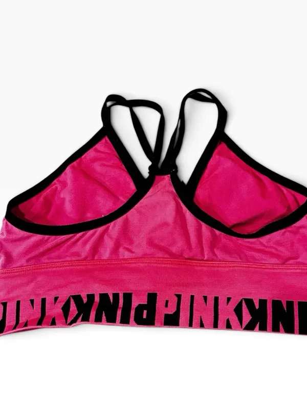 PINK Victoria's Secret Pink Strappy Logo Bikini Top - Image 2
