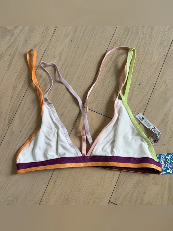 Free People Finn Strappy Back Bra Bralette in White NWT - Image 3
