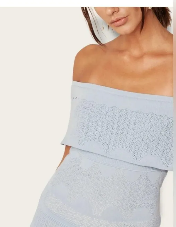 Anthropologie Foxiedox Bardot Dress in Baby Blue - Image 3