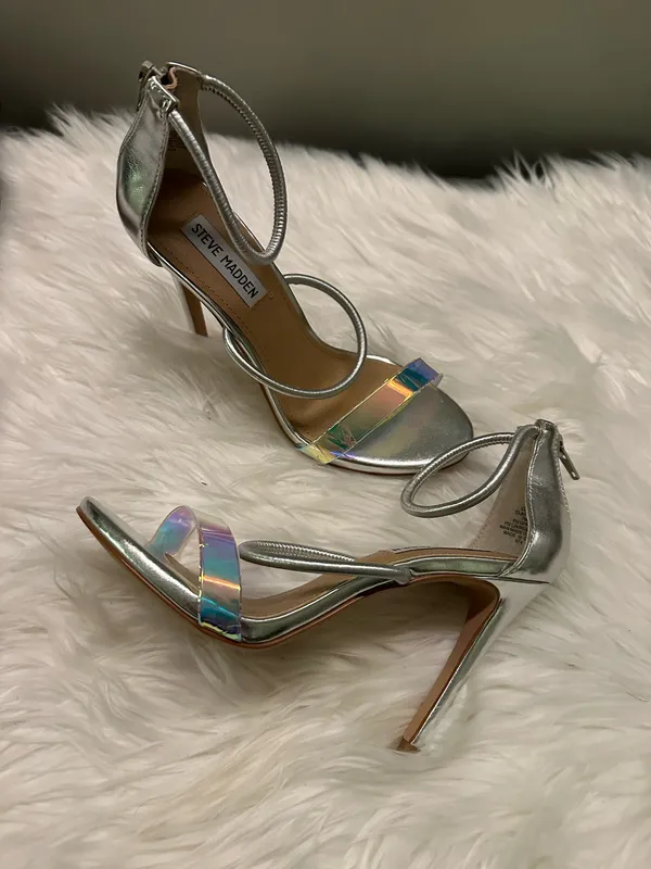 Holographic Iridescent Steve Madden Silver Heel - Image 3