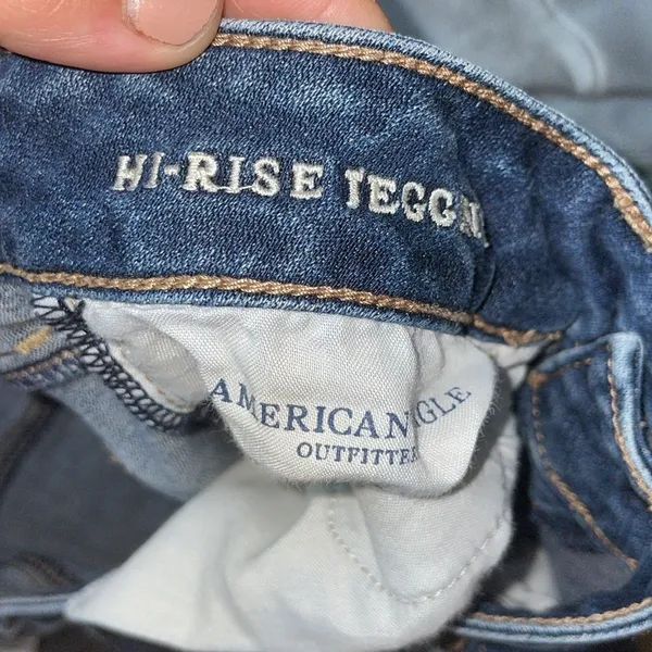 American Eagle outfitters super stretch X jeans high rise jeggings 8 distressed​ - Image 8