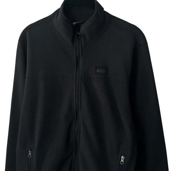 REI Co-op Black‎ Fleece Jacket Full Zip Lightweight Hiking Camping Outdoors M - Image 3