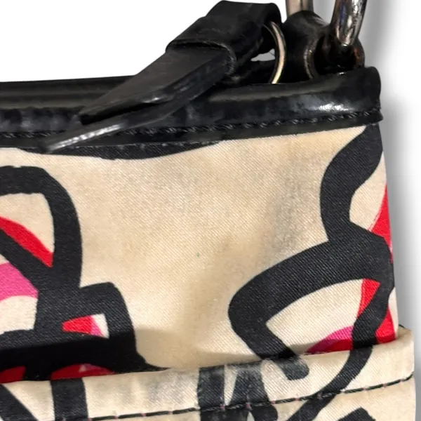 Coach Poppy Floral Graffiti Crossbody Bag Pink Black Satin Y2K Streetwear Purse - Image 6
