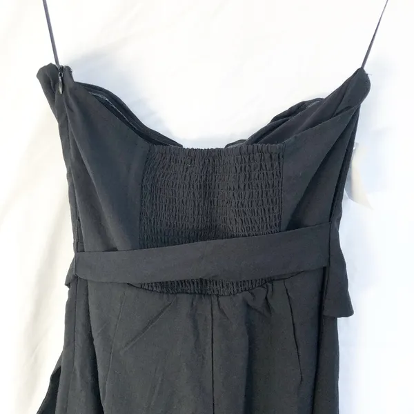 Astr The Label | Nwt Zion Strapless Tie Waist Wide Leg Jumpsuit In Black Large - Image 12