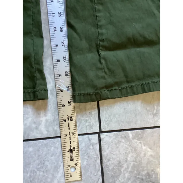 Maeve Anthropologie Olive Green High Rise Flare Wide Leg Seam Pants Size 14 - Image 7