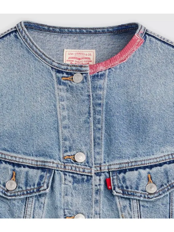 New Levi's M 90s Shrunken Collarless Vest Melody'S Muse Vest Medium Wash Medium - Image 5