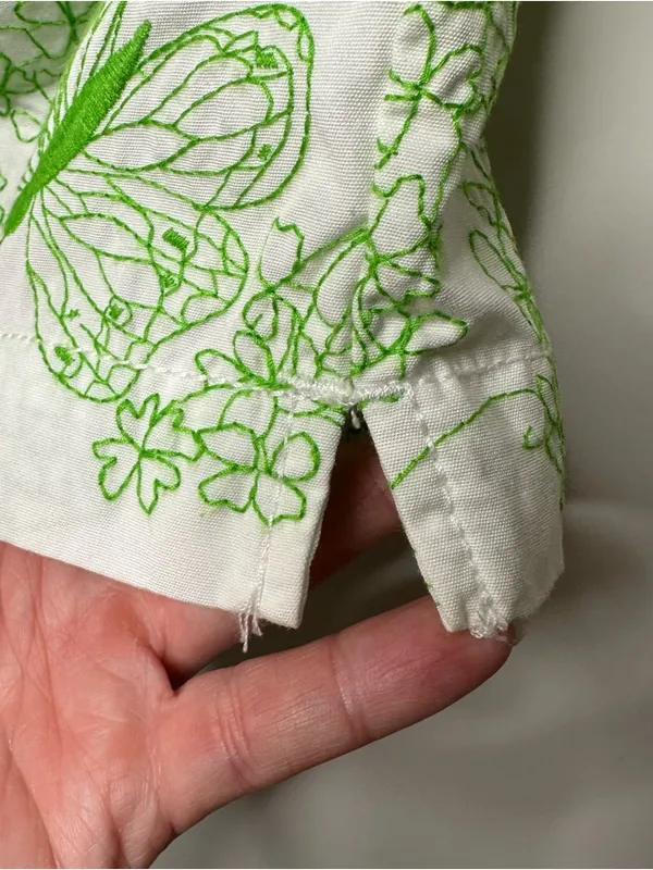 Lilly Pulitzer Green Embroidered Butterfly Print Crop Pants Size 6 - Image 8