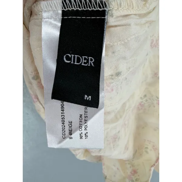 Cider Womens Camisole Floral Lace Trim Cottagecore Beige Medium - Image 4