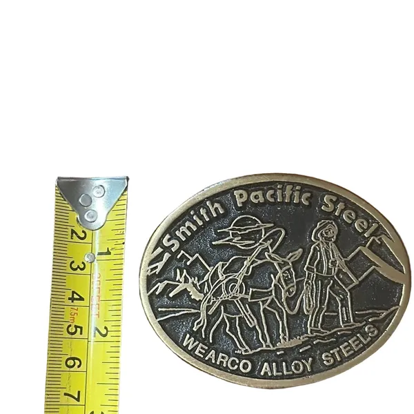 Smith Pacific Steel Dyna Brass Vintage Belt Buckle - Image 7
