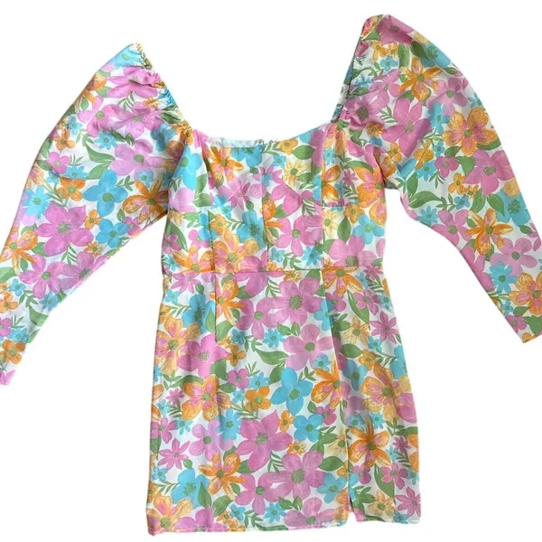 The Frolic‎ Floral Print Square Neck Mini Dress Multi Size 10 - Image 8