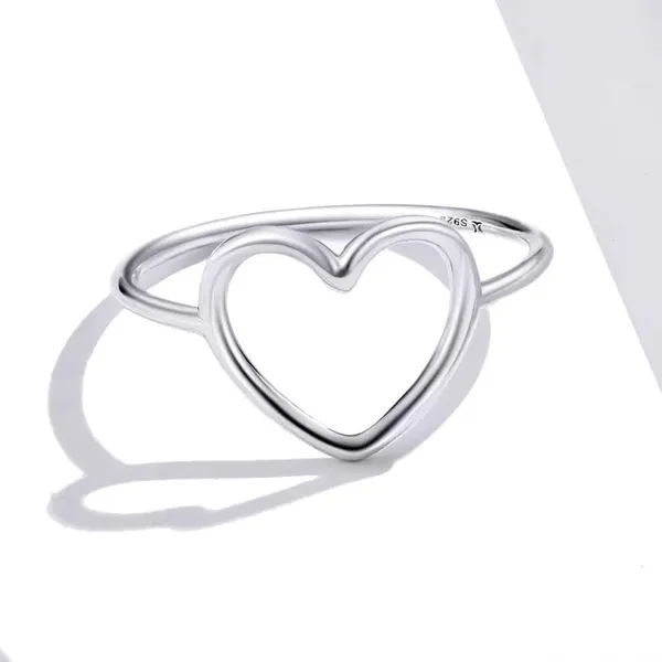 Sterling Silver SIZE 10 925  Simple Minimalist Heart Ring - Image 4