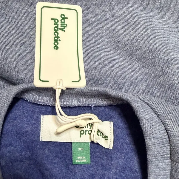 Daily Practice by Anthropologie Side Tie Sweatshirt Dress Blue Gray XXS NEW - Image 5