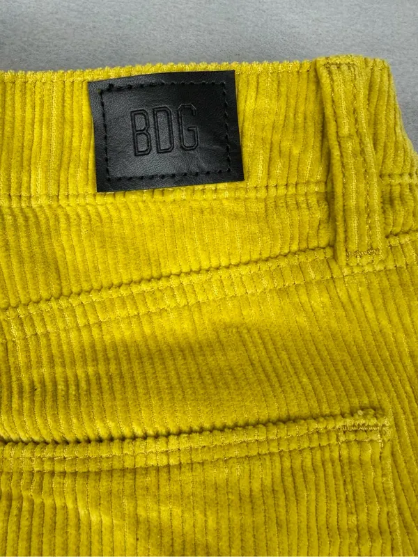 BDG Urban Outfitters Corduroy Mom Pants Womens 26 Mustard Yellow High Rise Y2K - Image 5