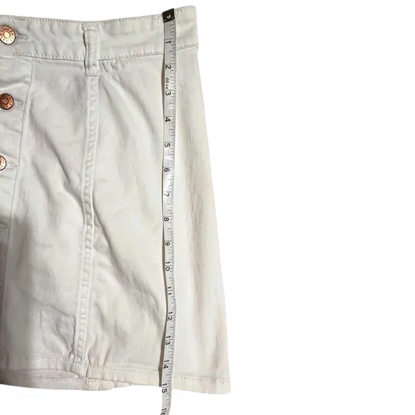 Celebrity Pink Womens White Button Front Denim Mini Skirt‎ Size 7/28 CJS0124028 - Image 7