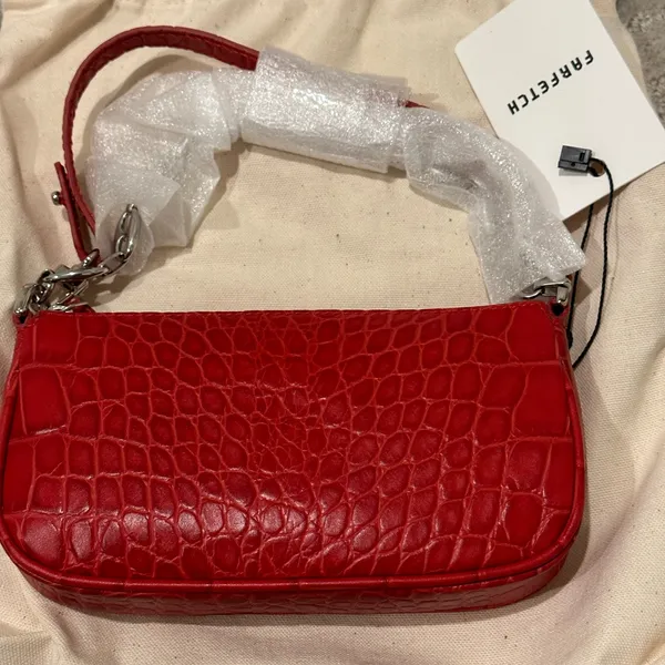 By far Mini Rachel Croc Embossed Leather Top Handle Bag - Image 6