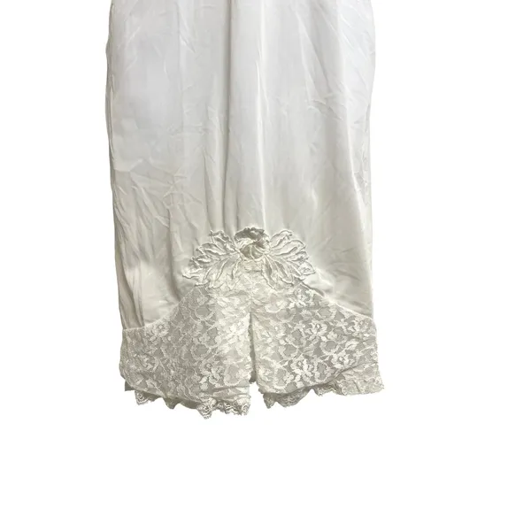 Vintage 50s/60s Movie Star Ivory Lace Full Slip Dress Coquette Bridal Size 32 - Image 4