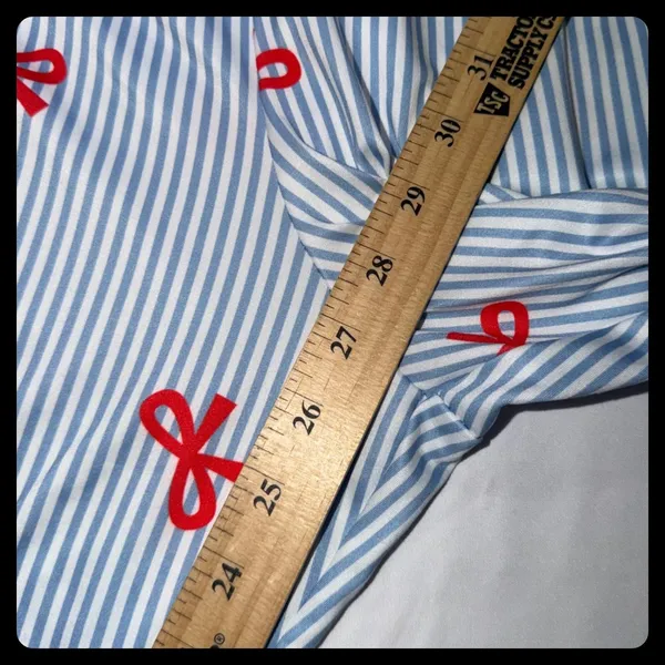 Unbranded Pajama Set Women 4X Blue Red Striped Bow Print Sleepwear Loungewear - Image 7