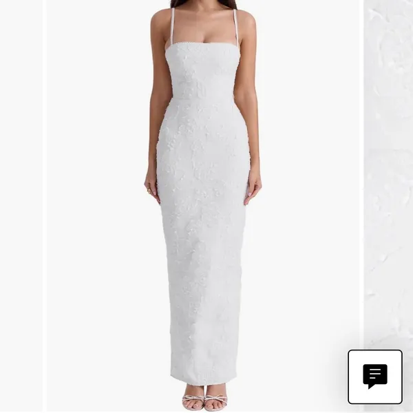 House of CB Eva White Floral Lace Maxi Dress Size XS - Image 3