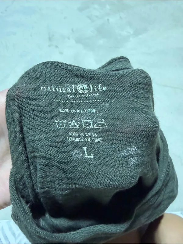 Natural life Olive Green cotton Tee large - Image 4
