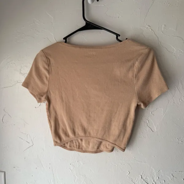 Pacsun PacCares Size Medium Nude Beige Short Sleeve Square Neck‎ Bustier Top - Image 4
