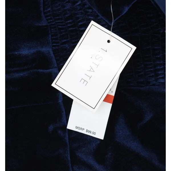 NWT 1.STATE Womens Velvet Midi Dress DS93017245AM Navy Blue XS - Image 6