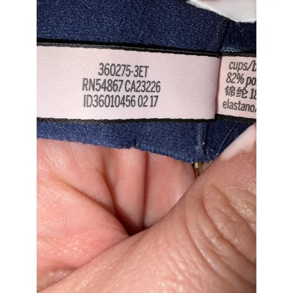 Victoria's Secret Dream Angels Lined‎ Demi Bra Navy Blue Lace 34DD 360275-3ET - Image 7