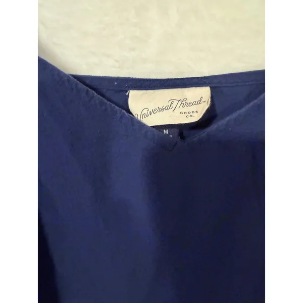 Universal Thread Blue‎ Cotton Tiered Midi Dress Womens Size M Spaghetti Strap - Image 2