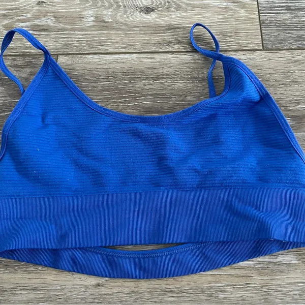 PacSun LA Hearts Blue Ribbed Bralette Top - Image 4