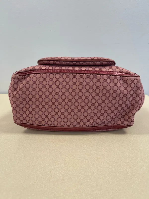 Celine Macadam Canvas and Leather Boogie Handbag in Red - Preowned - Image 5