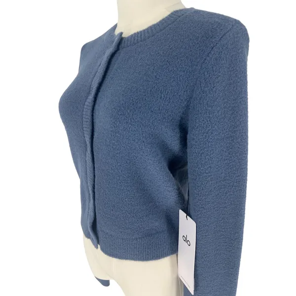 Alo‎ Yoga Snuggle Up Cropped Cardigan Bluestone Kendall Jenner NWT XXS - Image 7