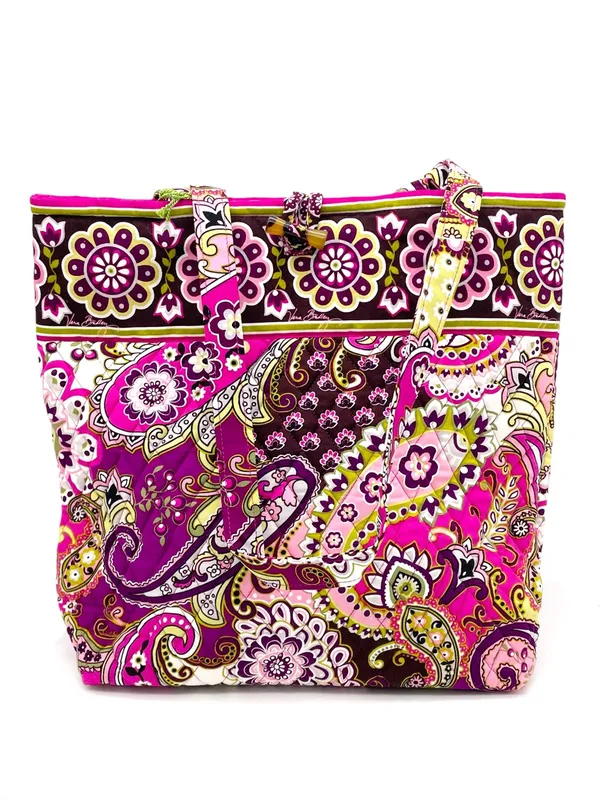 NWT Vera Bradley Very Berry Paisley Quilted Tote Bag Pink Purple Floral Made USA - Image 11