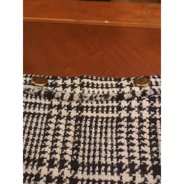 Zara Woman Tweed Mini Skirt S Plaid Houndstooth Black White Size S - Image 8