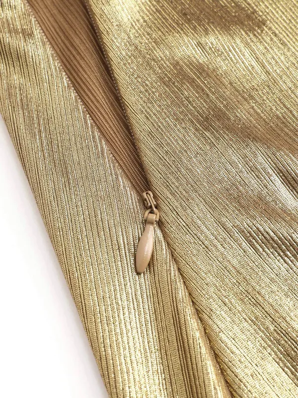 Cider NWT  METALLIC V-NECK SOLID WRAP MINI DRESS – SIZE SMALL - Image 8