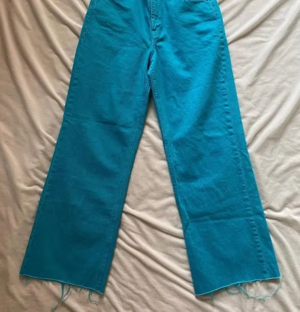 bright blue 100% cotton Zara jeans - Image 7