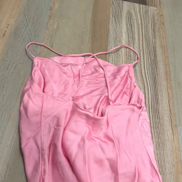 Zara Satin Cowl Neck Cami Top XS Pink Adjustable Straps Sleeveless Tank - Image 4