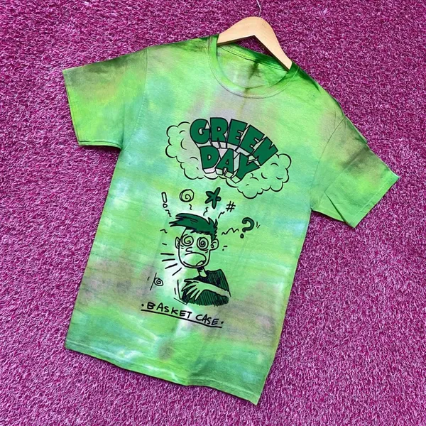 Green Day Basket Case Punk Rock Tie Dye Tshirt size Small - Image 3