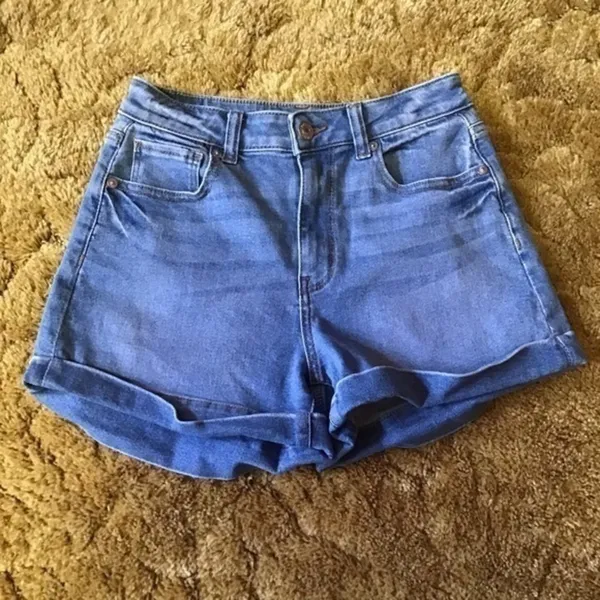 American Eagle High Rise Cuffed Stretch Denim Shorts Women’s 0 Blue Jean Shorts - Image 7