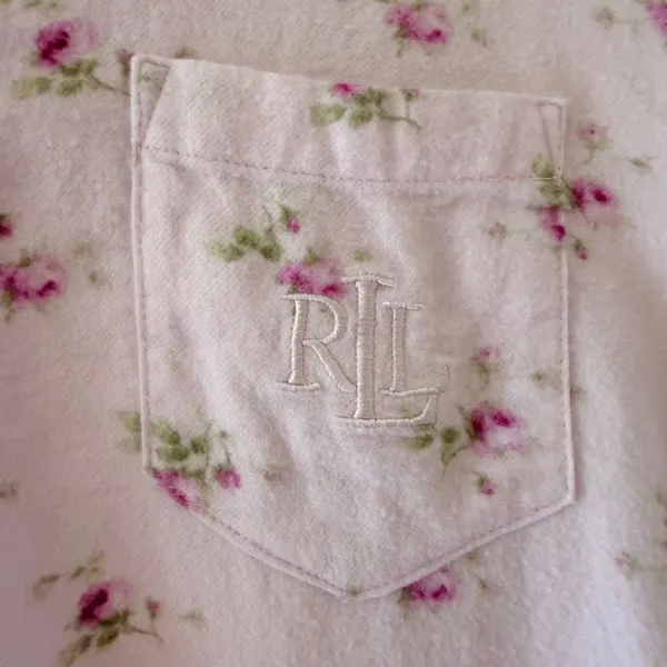 Lauren Ralph Lauren Ditsy floral lavender Embroidered logo Pajama Set SZ M - Image 11