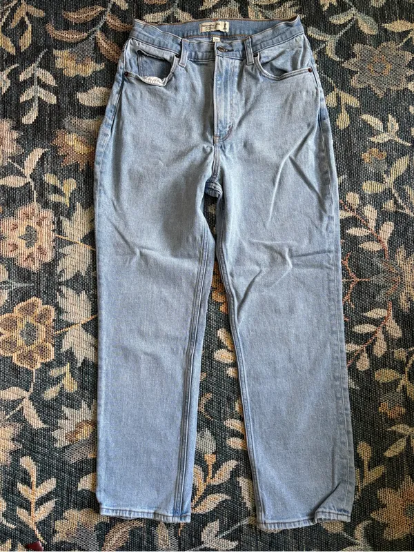 Abercrombie & Fitch Curve Love The Ankle Straight Ultra High Rise Jeans Size 28 - Image 2