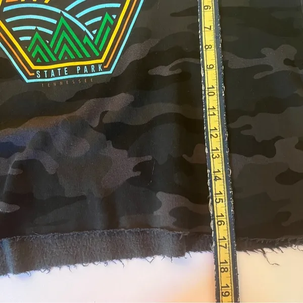Fall Creek Falls State Park Tenesse Camo Cropped Hoodie Sweatshirt Black Large - Image 7
