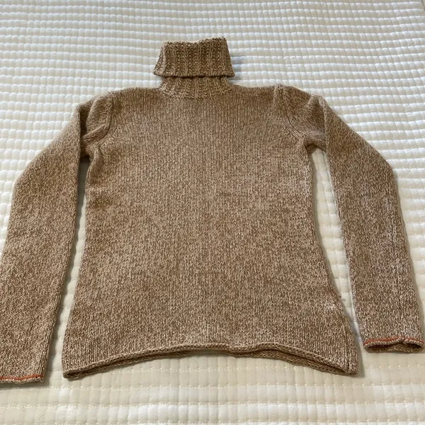 Gap Tan Heathered Wool/Cotton Turtleneck Sweater Size M - Image 2