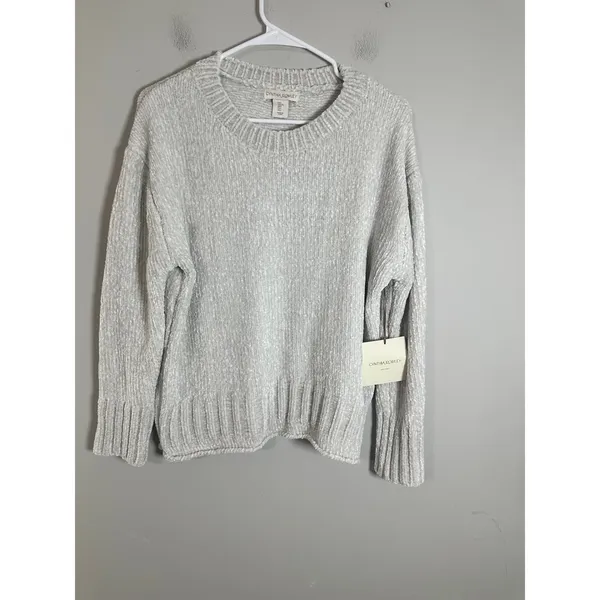 Cynthia Rowley Womens‎ Chenille Knit Crew Neck Sweater Cream Off White Large NWT - Image 2