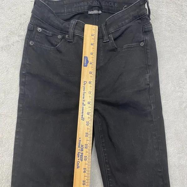 American‎ Eagle Jeans Womens 2 Black Wash High Rise Jegging Ripped Distressed - Image 6