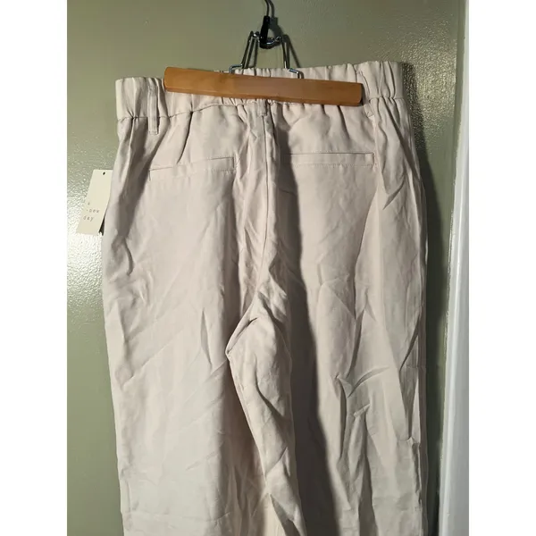 A New Day Women's Sz 6 Wide Leg Pant Cream White Pleated High Rise Pockets Rayon - Image 7
