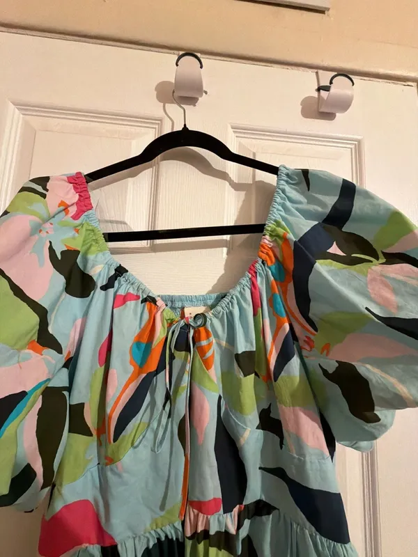 A New Day Women's Puff Short Sleeve Abstract Print Mini Dress - Image 5