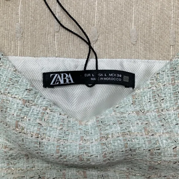 Zara‎ textured corset top fully lined side zipper Size L - Image 6
