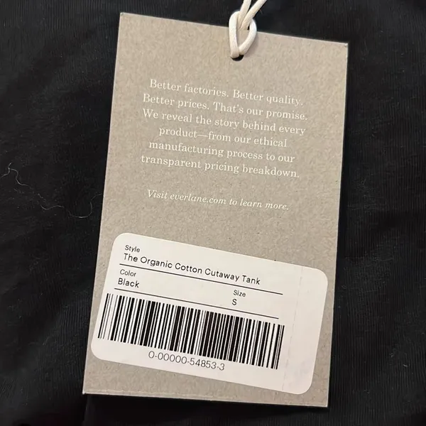 NWT Everlane the organic cotton cutaway tank top‎ small - Image 7