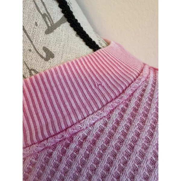 FP One Pink‎ Waffle Knit Long Sleeve Top with Side Ties Size S - Image 3