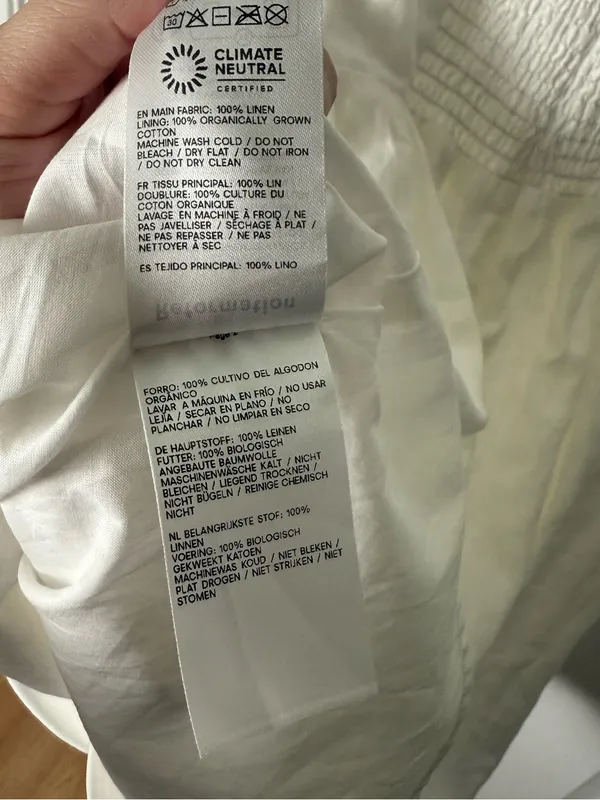 Reformation Malvina Linen Dress in White 6 - Image 9