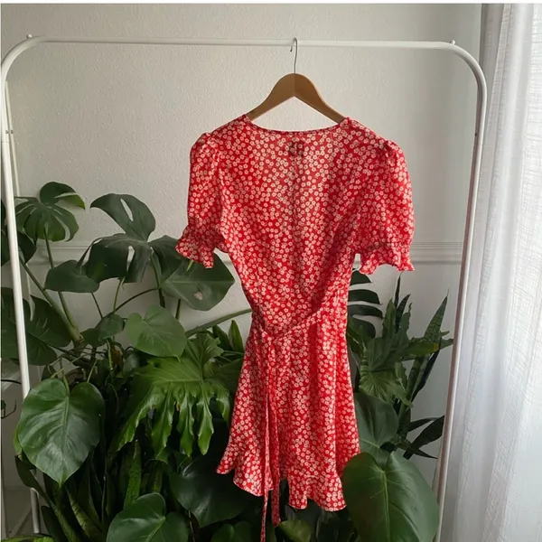 Princess Polly Poppy Moore Floral Mini Dress in Red Size 4 - Image 6